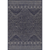 Start2Finish navy transitional rectangle area rug, 8x10 feet, with modern geometric pattern in a natural home setting.