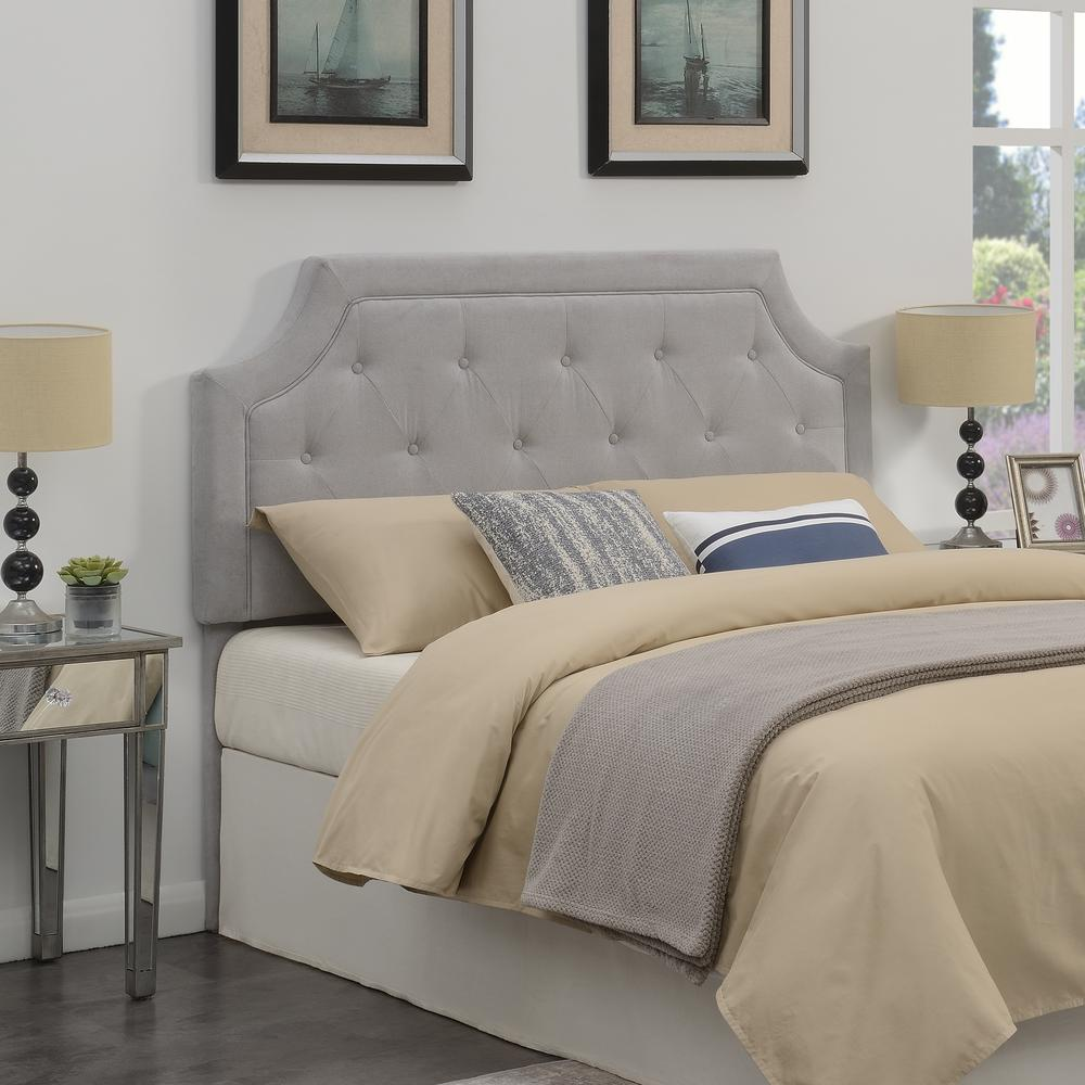 Grey Alta Full/Queen Headboard by Start2Finish, showcasing a modern upholstered design with clean lines and soft fabric finish.