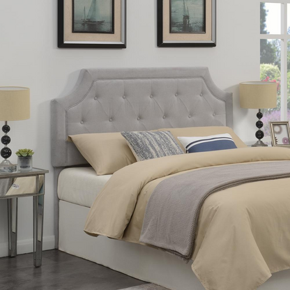 Grey Alta Full/Queen Headboard by Start2Finish, showcasing a modern upholstered design with clean lines and soft fabric finish.