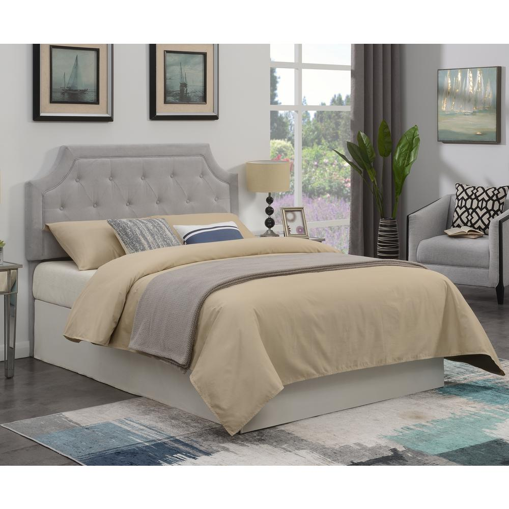 Grey Alta Full/Queen Headboard by Start2Finish, showcasing a modern upholstered headboard with a sleek design and soft fabric finish.