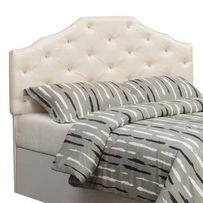 Silver PU Dawson Queen Headboard by Start2Finish, modern furniture piece with padded upholstery and stylish design.