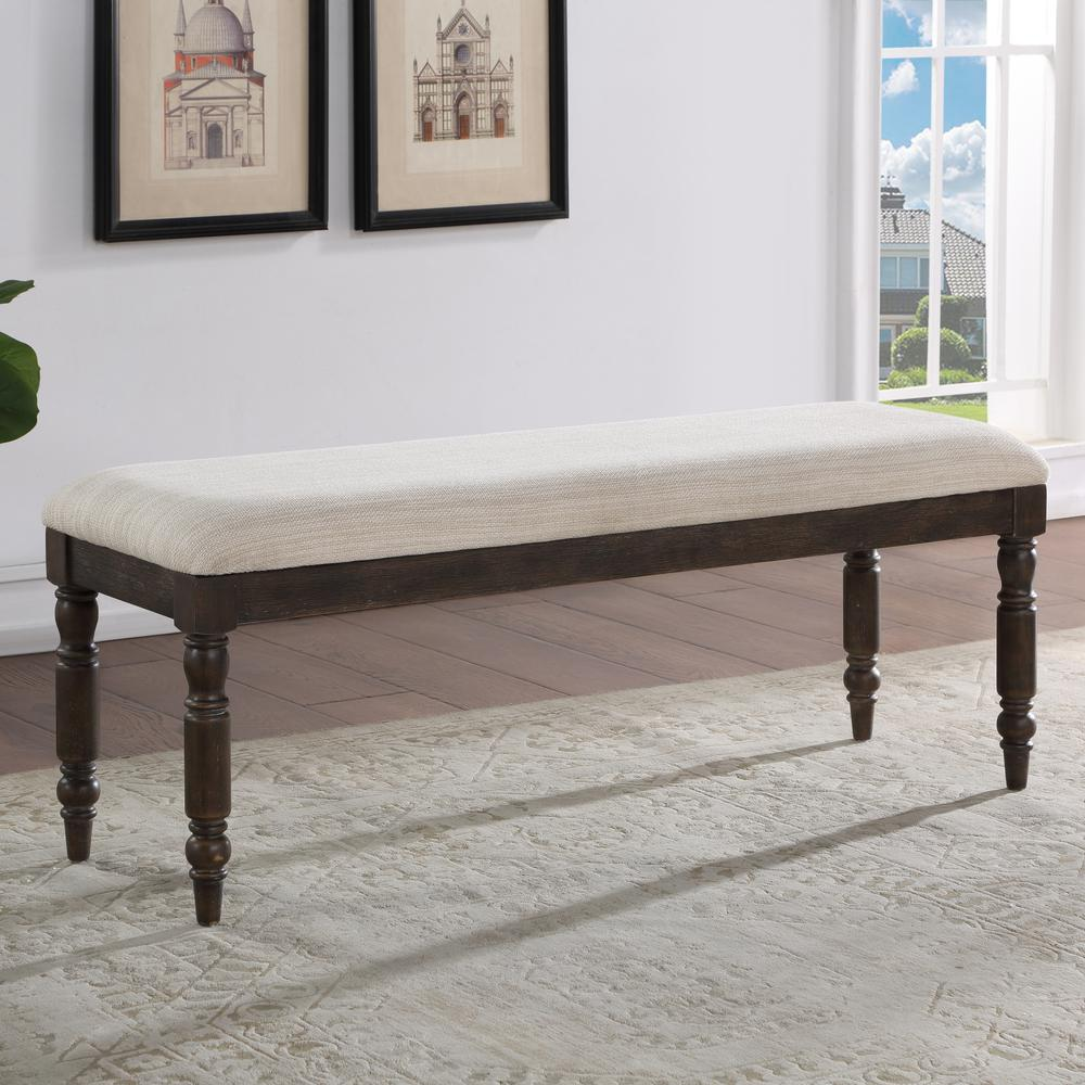 Start2Finish Hutchins dining bench with wooden seat and metal legs, ideal for kitchen or dining room seating.