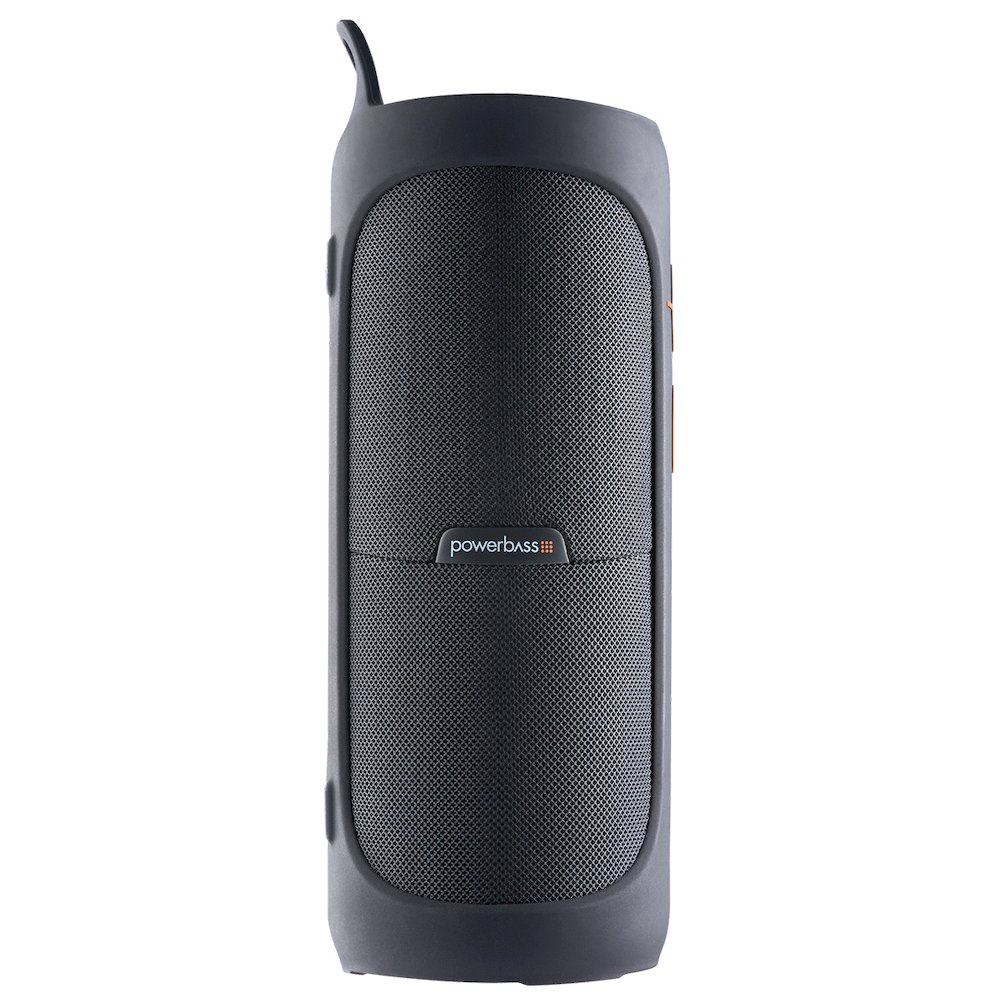 Portable waterproof Bluetooth dual speaker by Start2Finish, showing two wireless stereo speakers connected for true stereo sound.