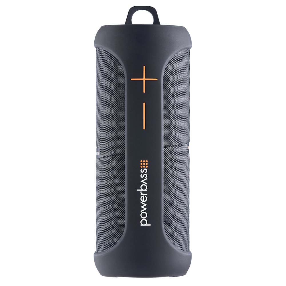 Start2Finish portable waterproof Bluetooth dual speaker with true wireless stereo, showing sleek design and waterproof casing.
