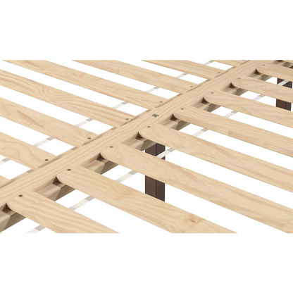 Natural Nix Solid Wood King Platform Bed by Start2Finish, showing the sturdy wooden frame and sleek design in a natural finish.