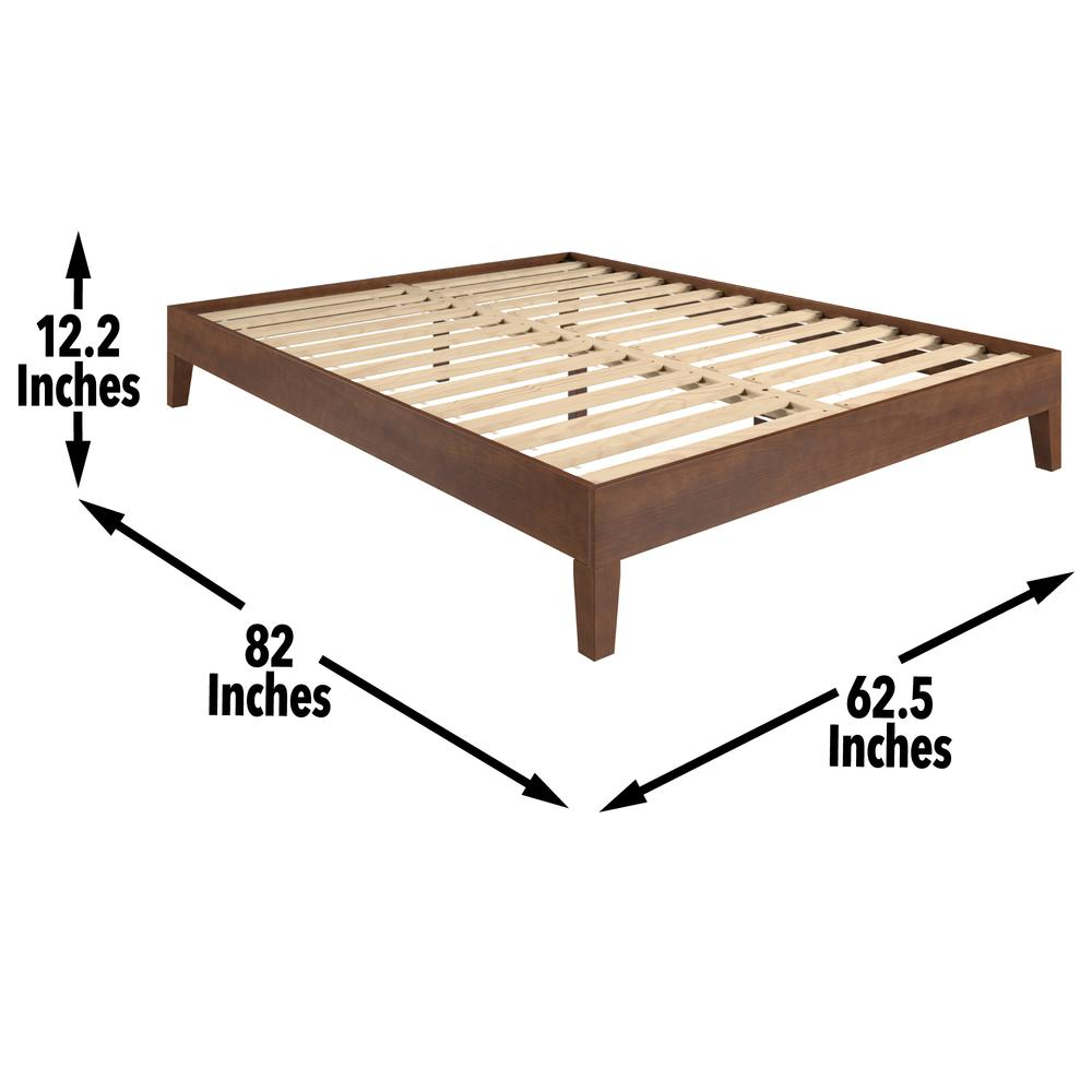 Solid wood Nix Queen Platform Bed by Start2Finish in natural finish, showcasing the sleek, sturdy frame and minimalist design.