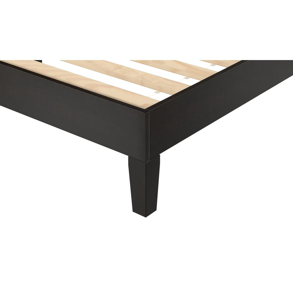 Start2Finish Nix Solid Wood Queen Platform Bed in black, showcasing its sleek modern design and sturdy wooden frame.