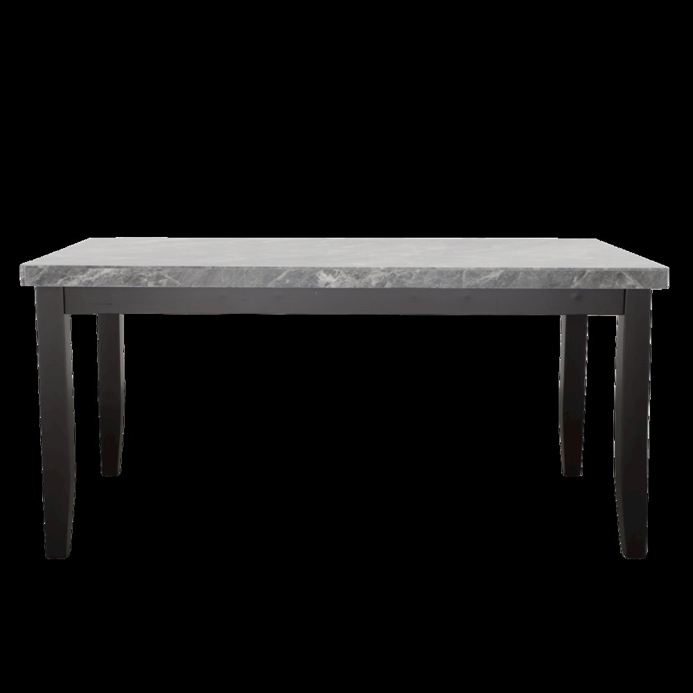 Start2Finish Napoli 64-inch gray marble dining table with sleek modern design and sturdy metal legs.