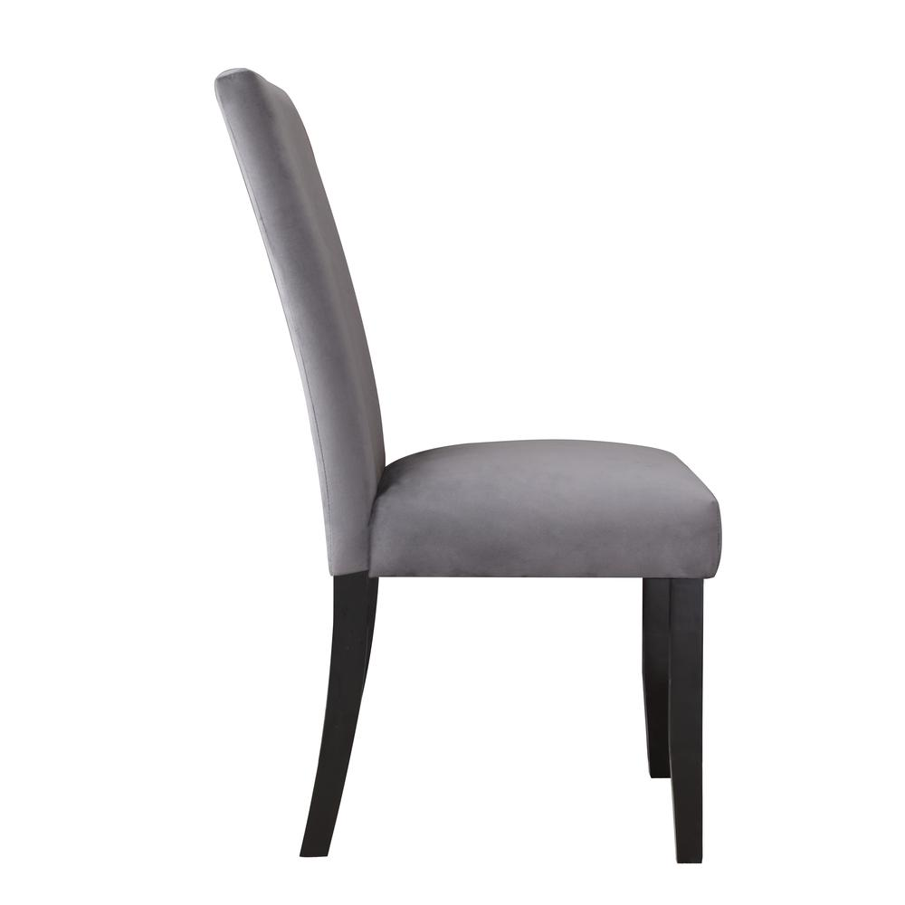 Napoli Gray Velvet Side Chair by Start2Finish featuring a plush gray velvet upholstery and sleek modern design.
