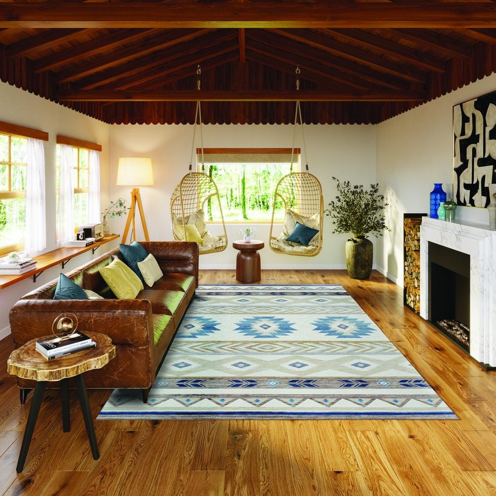 Taupe washable indoor/outdoor Sonora ASO33 rug by Start2Finish, 9x12 feet, with a textured pattern on a neutral surface.