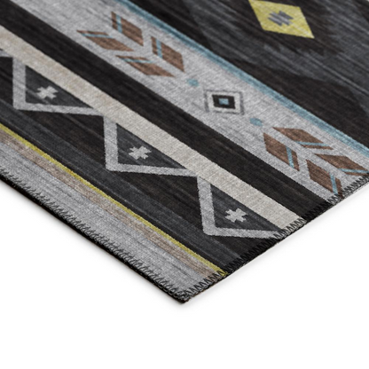 Start2Finish Sonora ASO33 Midnight washable indoor/outdoor rug, 5&