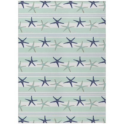 Start2Finish Surfside ASR42 Seaglass washable rug, indoor and outdoor 5&