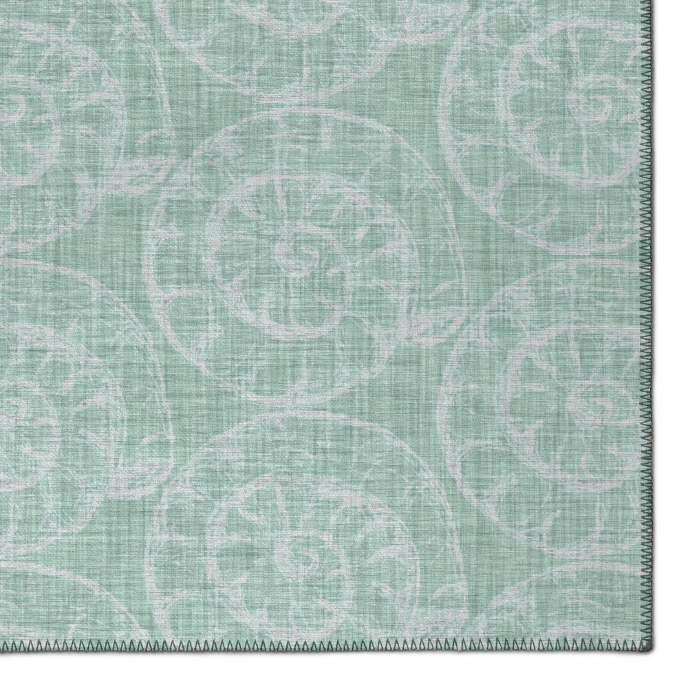 Green Washable Surfside ASR41 indoor/outdoor rug by Start2Finish, 9x12 feet, with a textured pattern on a rug surface.