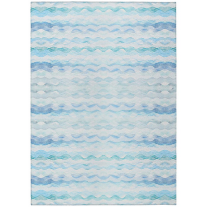 Blue Washable Surfside ASR46 rug by Start2Finish, 9x12 indoor/outdoor rug with a stylish design and durable fabric.