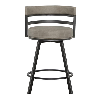 Gene Swivel 24-inch counter stool by Start2Finish featuring a padded seat, metal base, and swivel function for kitchen or bar areas.