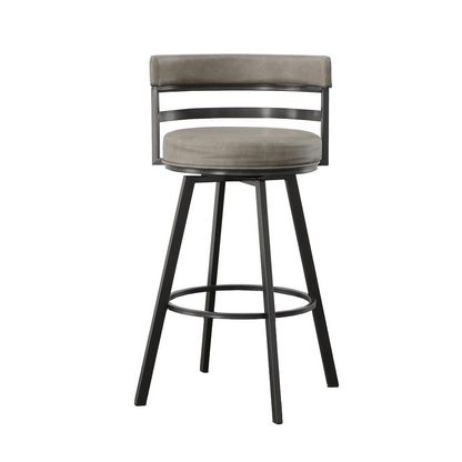 Start2Finish Gene 30-inch swivel bar stool with a modern design, featuring a cushioned seat and metal footrest.
