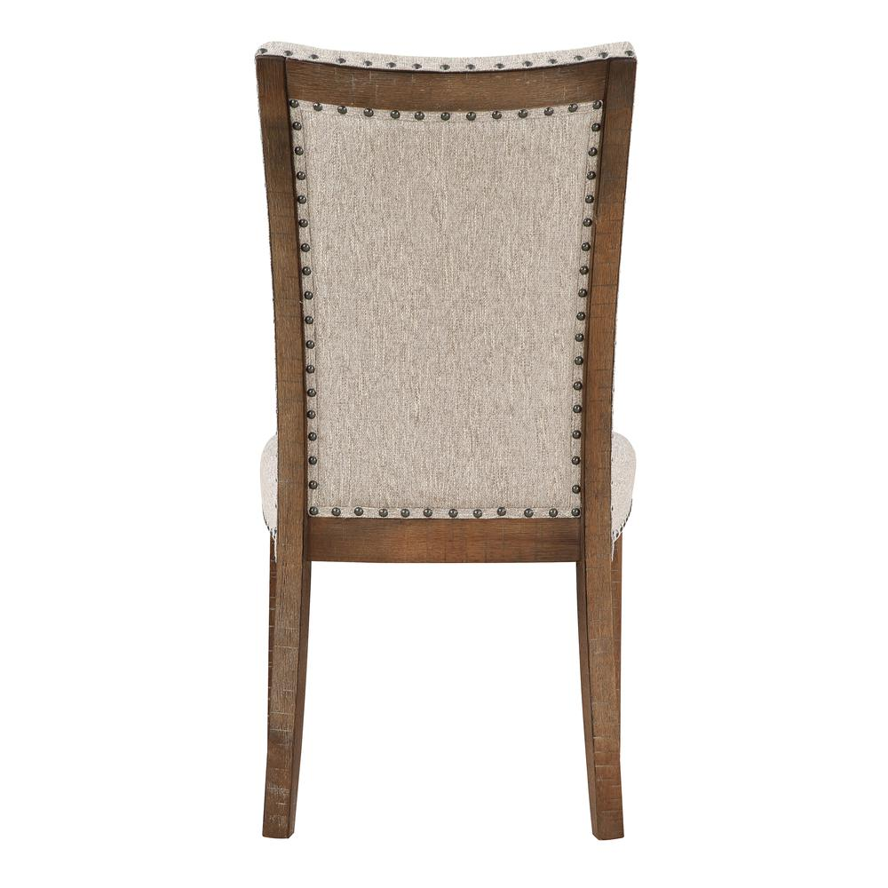 Riverdale upholstered side chair by Start2Finish featuring a cushioned seat and backrest with sleek wooden legs.