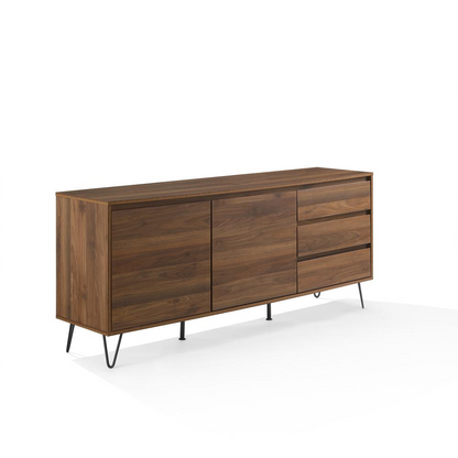 Start2Finish Teagan Record Storage Sideboard with wooden finish and multiple drawers for organizing vinyl records and home decor.