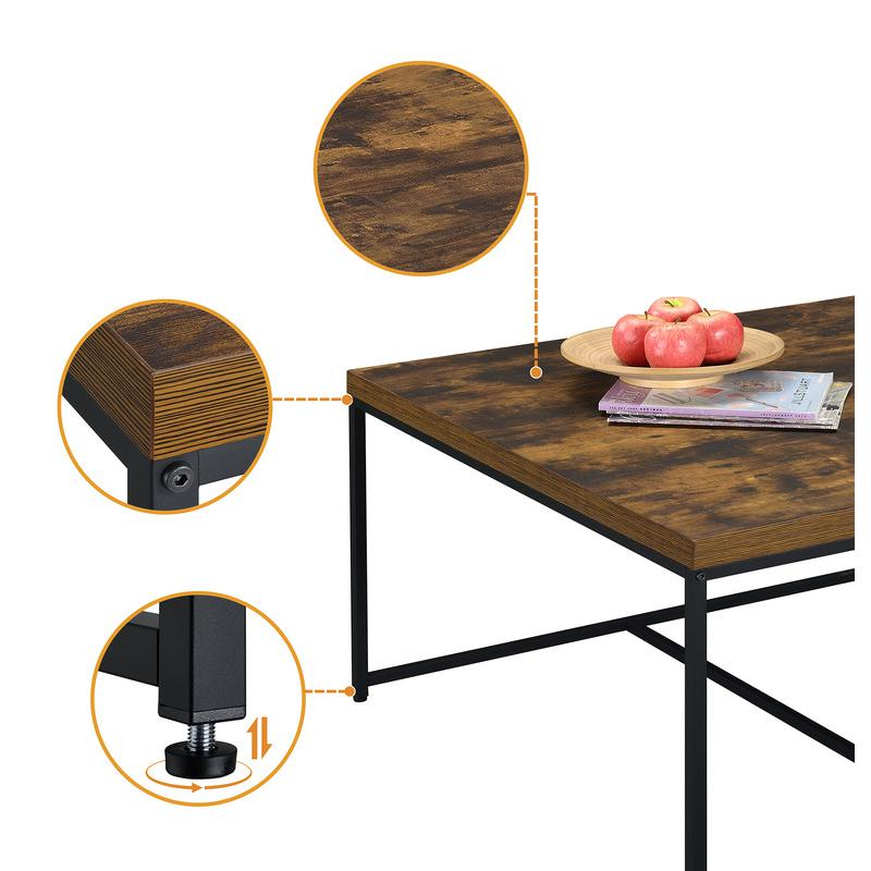 Start2Finish Caitlin weathered oak wood grain 5-piece coffee table set with modern design and natural wood finish.