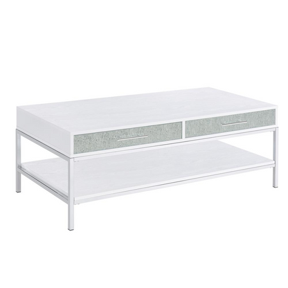 Start2Finish Mirage coffee table with a sleek, modern design featuring a smooth wooden surface and sturdy metal legs.