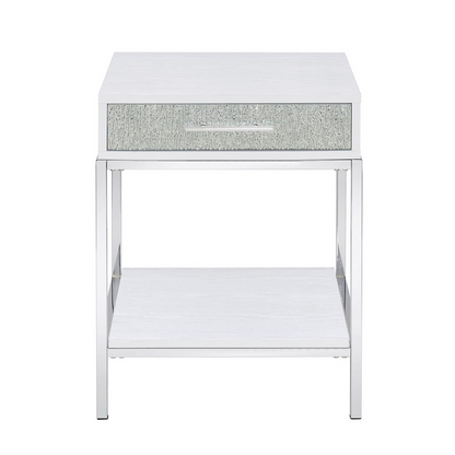 Start2Finish Mirage side table with sleek modern design, featuring a round top and sturdy legs, ideal for living room decor.