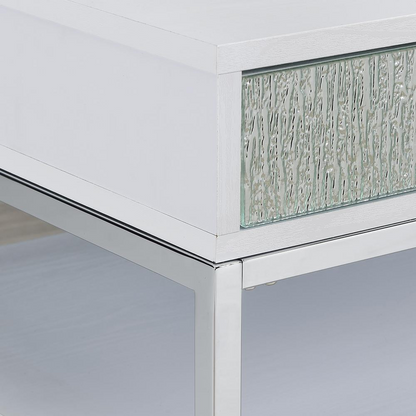Start2Finish Mirage side table with a sleek, modern design and a round surface, ideal for living room or bedroom decor.