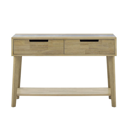 Start2Finish Calgary Sintered Stone Sofa Table showing sleek, modern design with a durable sintered stone surface and wooden legs.