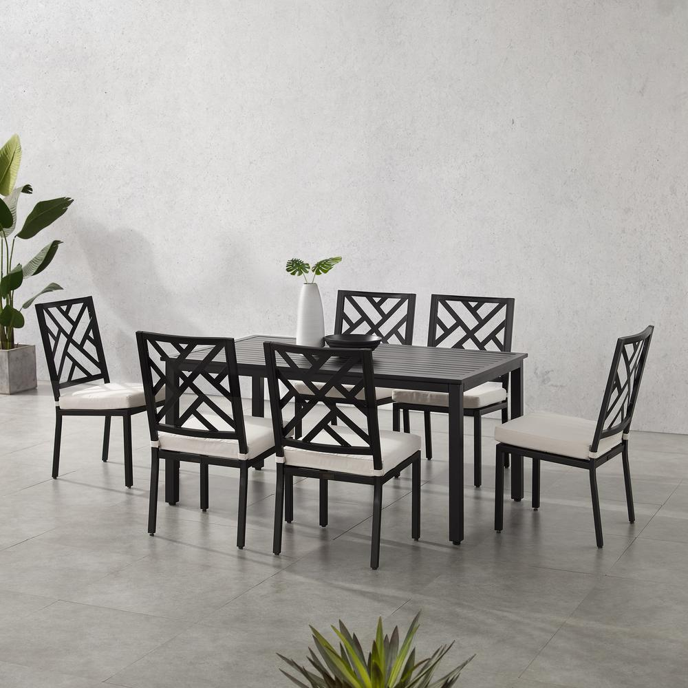 Locke 7-piece outdoor dining set by Start2Finish with a table and six chairs, ideal for patio or garden outdoor dining.