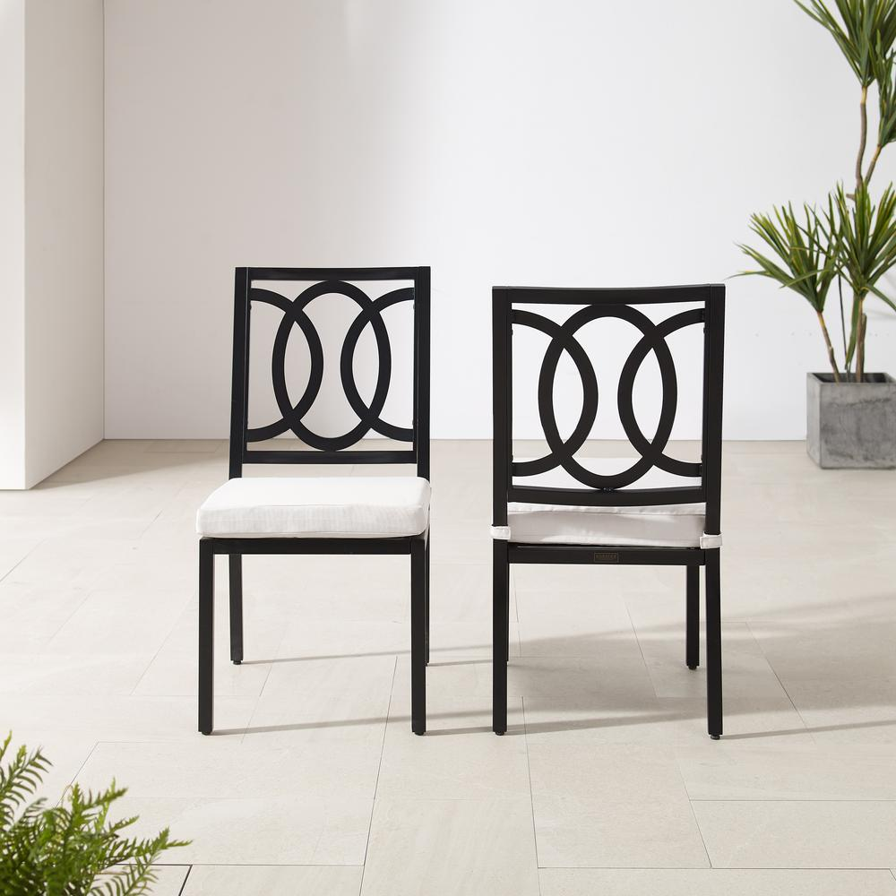 Start2Finish Chambers 2-piece outdoor dining chair set with two weather-resistant chairs and slatted seats for patio dining.