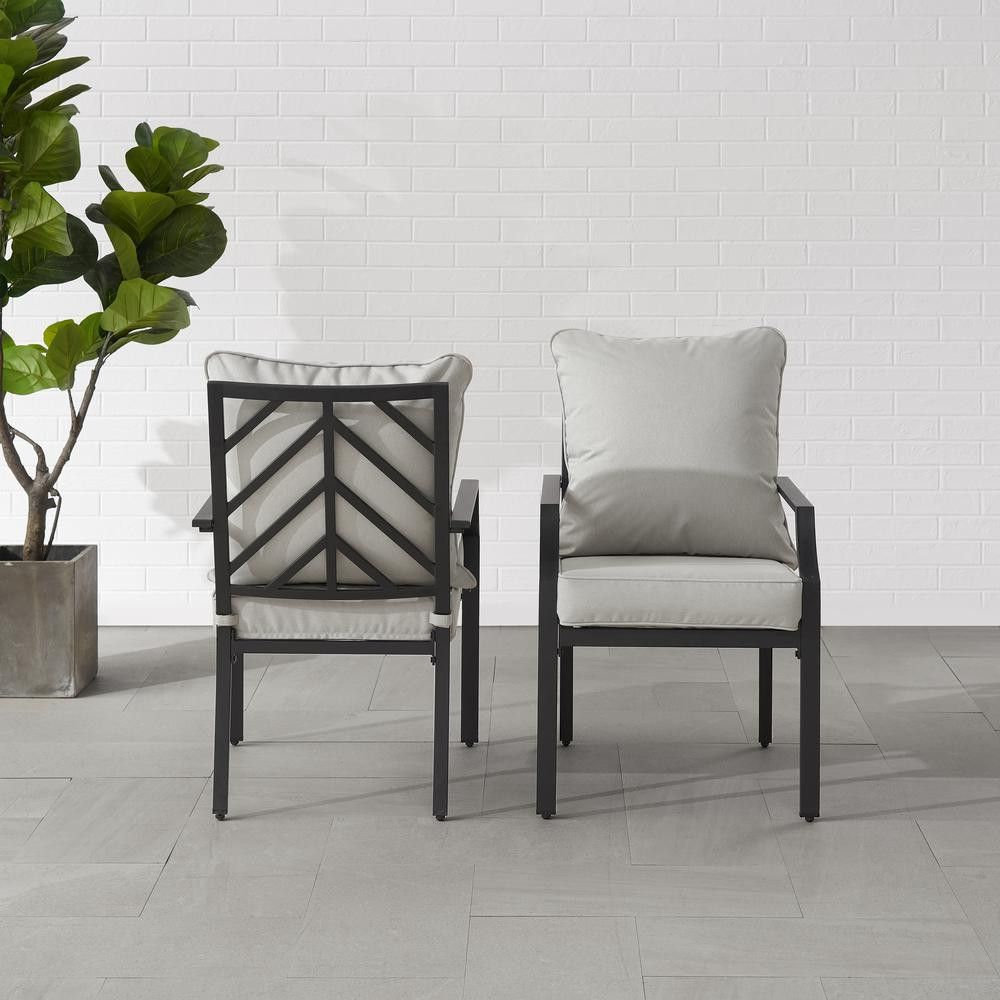 Start2Finish Otto 2-piece outdoor dining chair set with two comfortable chairs featuring metal frames and woven seats.