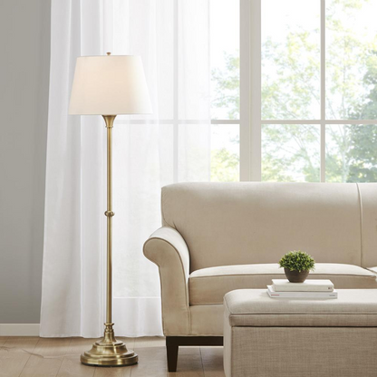 Start2Finish 59-inch floor lamp with a modern design, featuring a tall stand and a stylish lampshade.