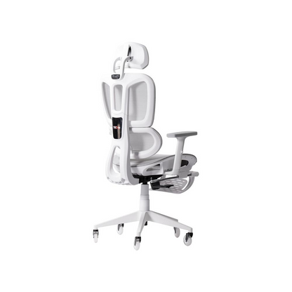 Start2Finish AIRFLEX2.0 white mesh gaming chair with ergonomic design and adjustable armrests, featuring a breathable mesh backrest.