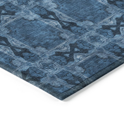 Start2Finish Chantille ACN564 blue 9x12 rug with intricate pattern and plush texture, perfect for living rooms and bedrooms.