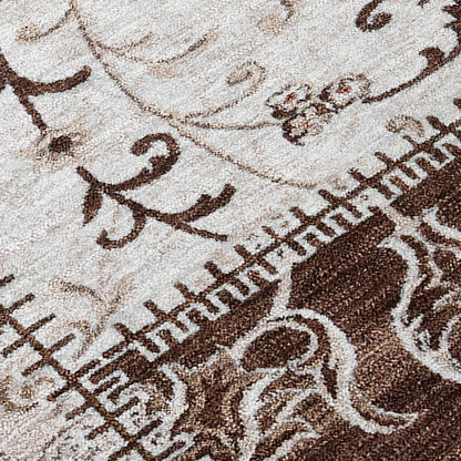 Start2Finish Chantille ACN566 brown 9x12 rug featuring intricate patterns and soft texture, ideal for living rooms or bedrooms.