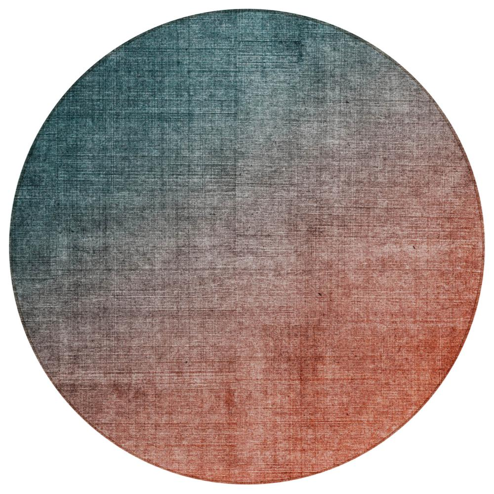 Start2Finish Chantille ACN569 teal 8x8 rug featuring intricate pattern and plush texture, perfect for living room or bedroom decor.