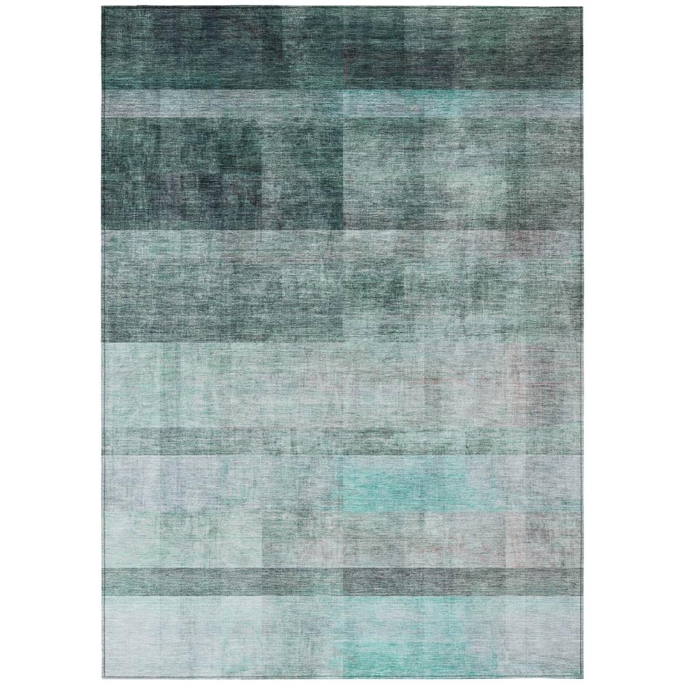 Start2Finish Chantille ACN568 teal 5x7.6-foot rug with intricate pattern, soft texture, ideal for living rooms or bedrooms.