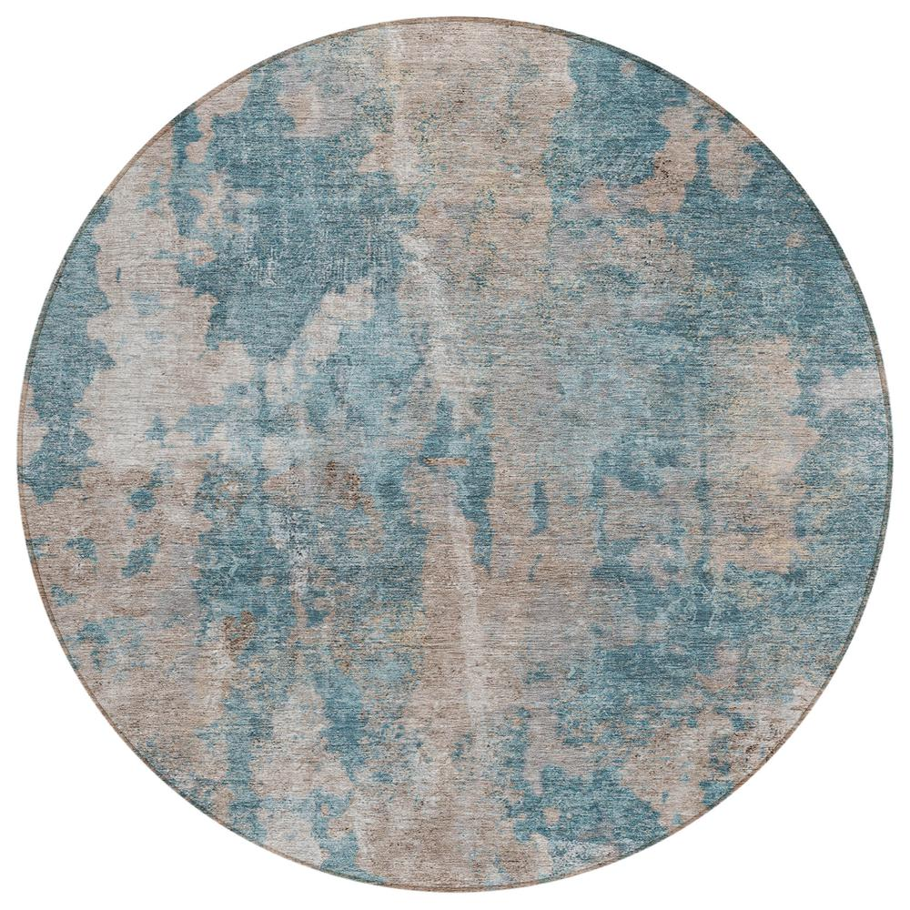 Start2Finish Chantille ACN573 teal 8x8 rug with intricate pattern, soft texture, and vibrant color for stylish home decor.