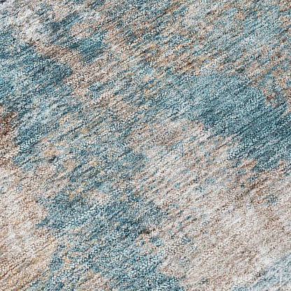 Start2Finish Chantille ACN573 teal rug, 10x14 feet, plush and textured area rug with intricate pattern for living room decor.
