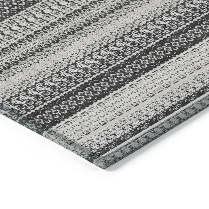 Start2Finish Chantille ACN576 black 8x10 rug with intricate patterns, plush texture, and stylish design for modern living spaces.