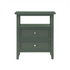 Vintage green Start2Finish Walker 2-drawer nightstand with wooden legs and classic furniture design.