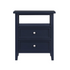 Midnight blue Start2Finish Walker 2-drawer nightstand with sleek wooden finish and modern furniture design.