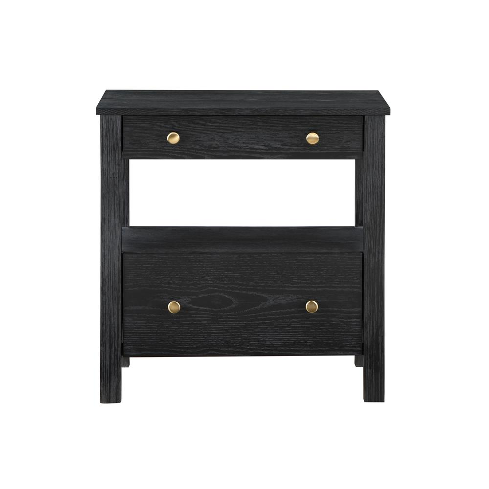 Start2Finish Delano 2 Drawer Nightstand with modern wood finish and sleek design, featuring two spacious drawers for bedroom storage.