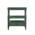Vintage green storage nightstand by Start2Finish with a classic design, featuring a drawer and open shelf for bedroom organization.