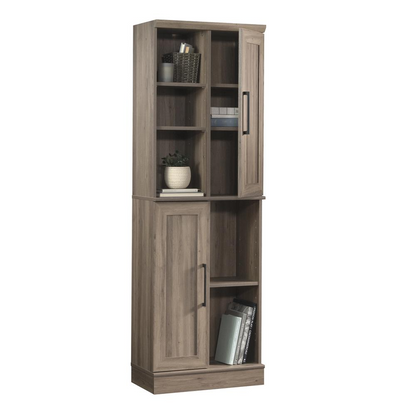 Start2Finish HomePlus Storage Cabinet in Salt Oak finish with doors and shelves for organized home storage.