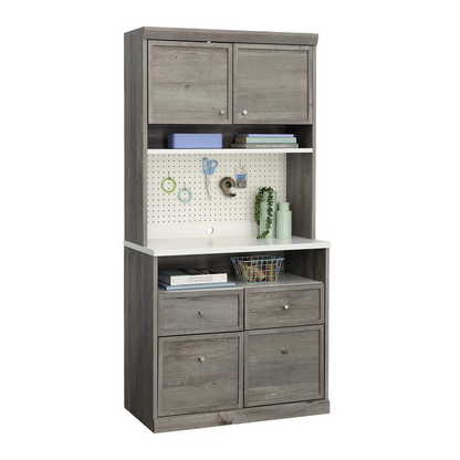 Start2Finish Craft Pro Series storage unit in Mystic Oak finish with multiple compartments for craft and hobby organization.