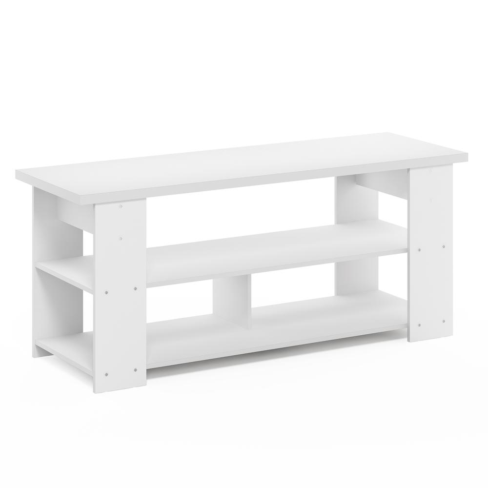 White JAYA TV stand for up to 55-inch TVs from Start2Finish, featuring a modern furniture design with ample storage space.