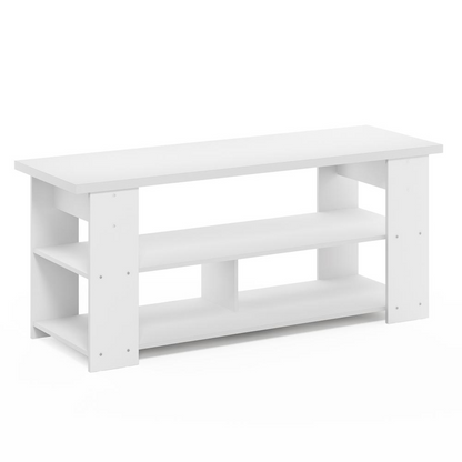 White JAYA TV stand for up to 55-inch TVs from Start2Finish, featuring a modern furniture design with ample storage space.