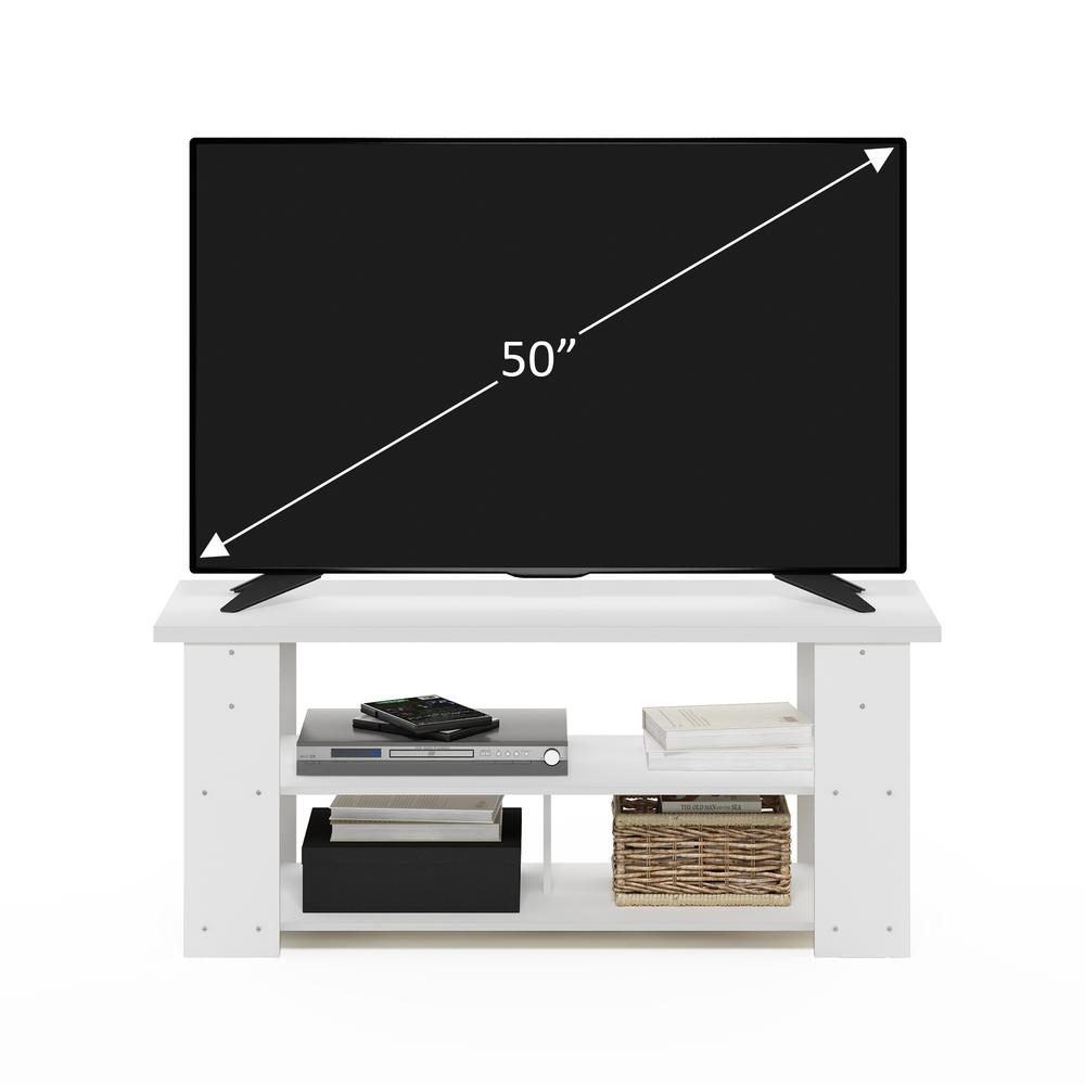 White JAYA TV stand for up to 55-inch TVs, modern furniture piece from Start2Finish with clean design and ample storage