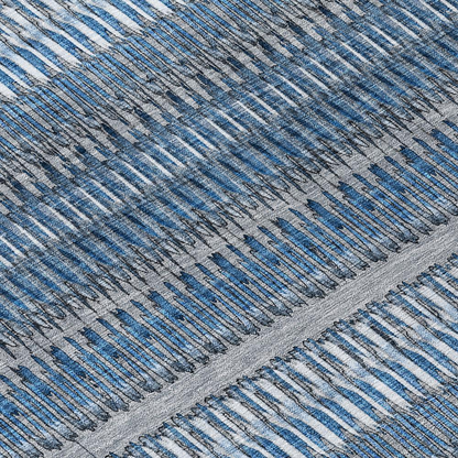 Start2Finish Chantille ACN589 blue 9x12 rug with intricate pattern, soft texture, and durable fabric, ideal for living rooms or bedrooms.