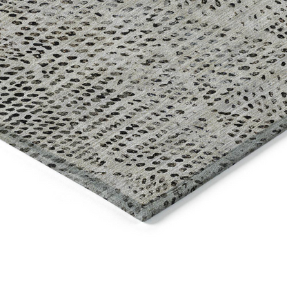 Gray Chantille ACN591 10x14 rug by Start2Finish featuring soft woven fabric and decorative pattern on a neutral floor.